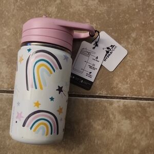Hydrapeak Kids Rainbow Water Bottle - Pink and White